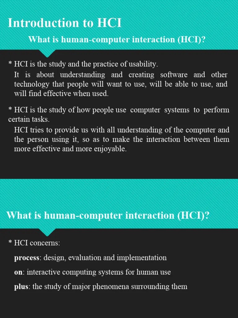 Chapter 1 Introduction To HCI | PDF | Human–Computer Interaction ...