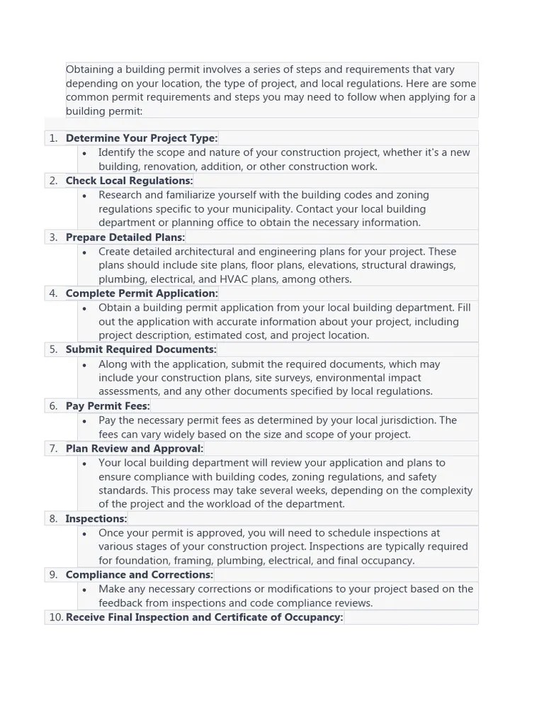 Obtaining A Building Permit | PDF | Building Code