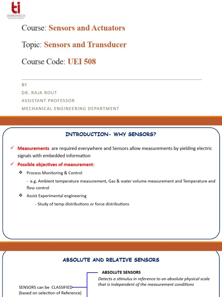2.introduction Sensors Transducer | PDF | Sensor | Thermocouple