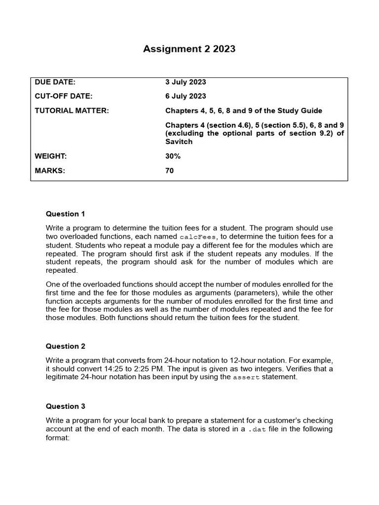 COS1512 Assignment 2 2023 | Download Free PDF | Pointer (Computer ...