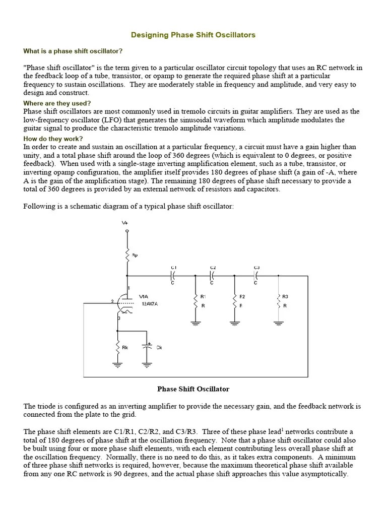 Designing Phase Shift Oscillators | PDF | Electronic Oscillator | Amplifier