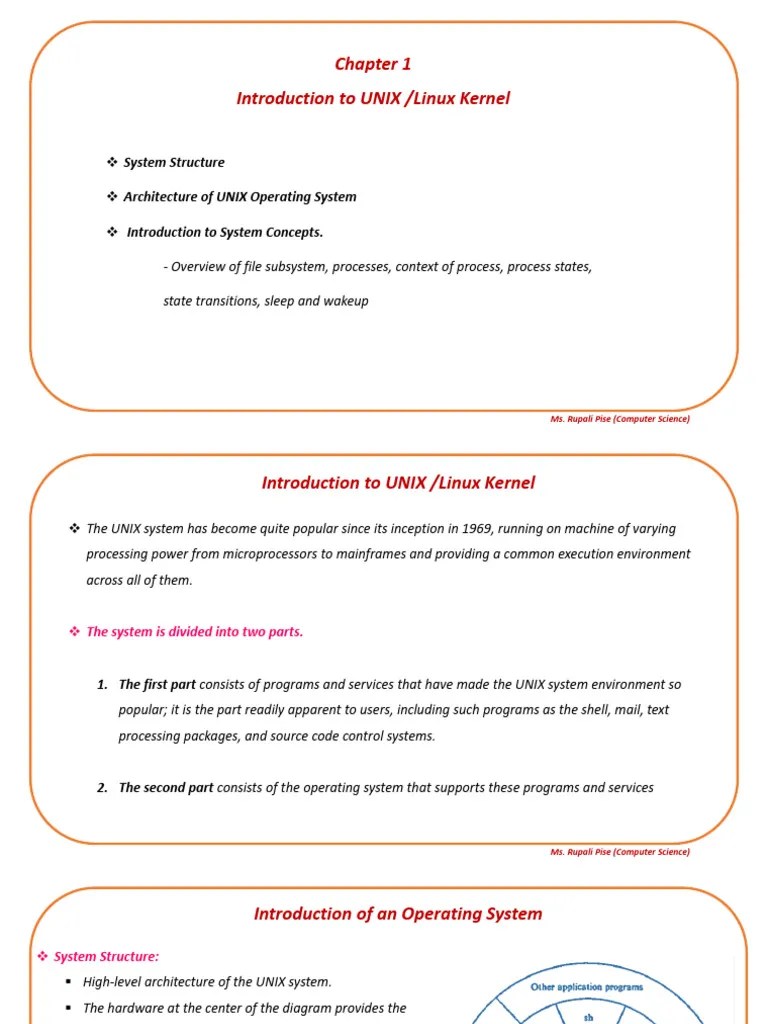 CH1-Introduction To Unix Linux Kernel | PDF