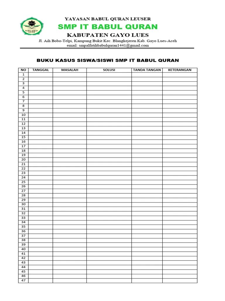 Buku Kasus Siswa | PDF