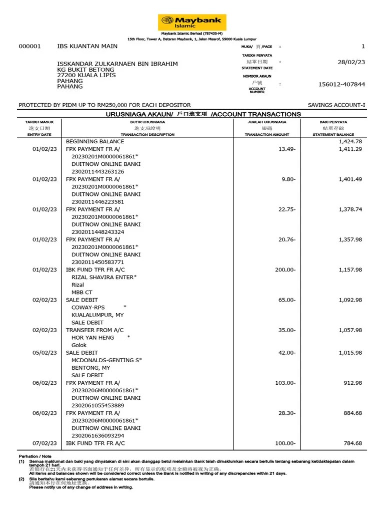 Statement Bank FEB 2023 | PDF