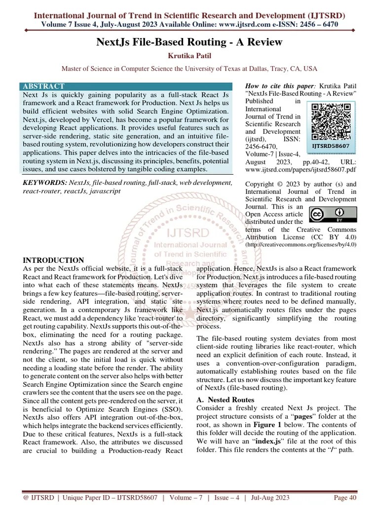 NextJs File Based Routing A Review | PDF | Technology & Engineering