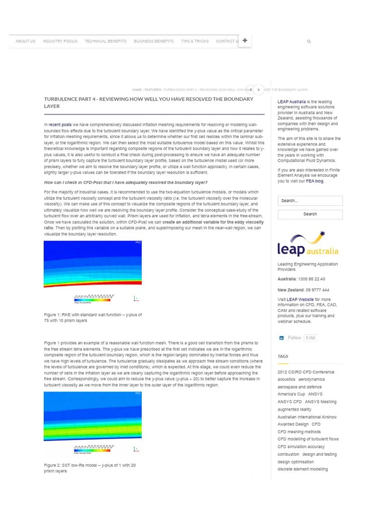 Turbulence Part 4 - Reviewing How Well You Have Resolved The Boundary ...