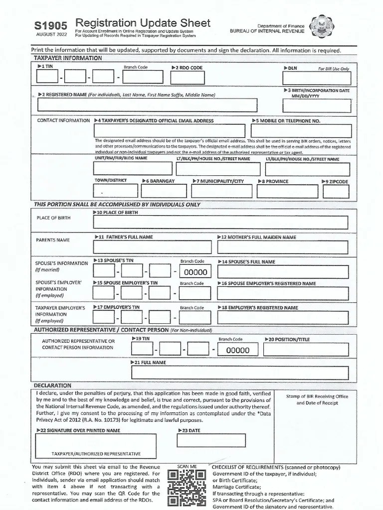 Bir form s1905