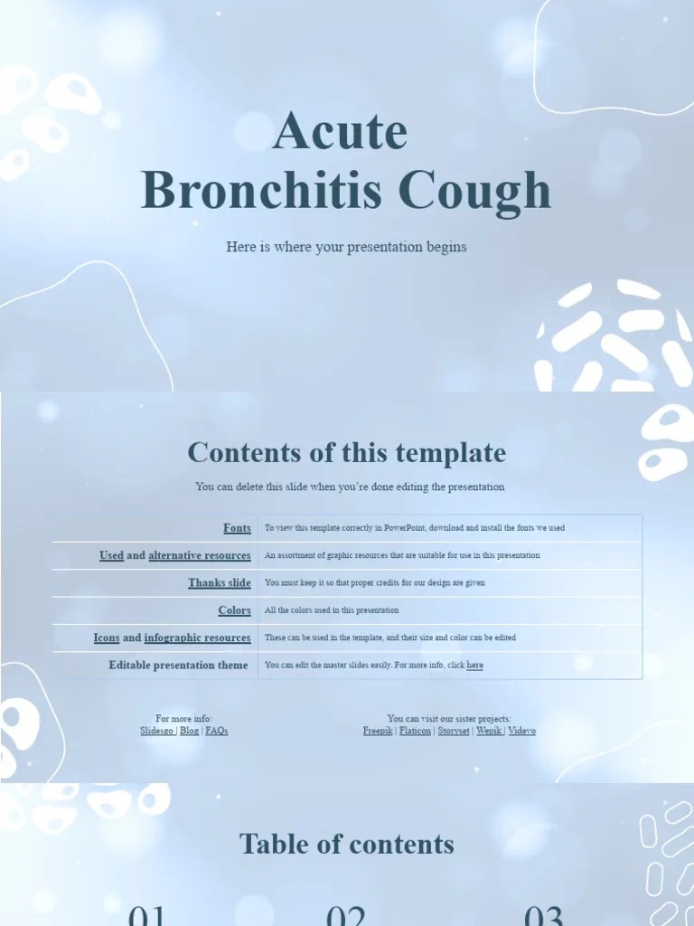 Acute Bronchitis Cough By Slidesgo | PDF