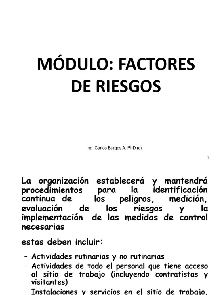 Factores De Riesgo | PDF