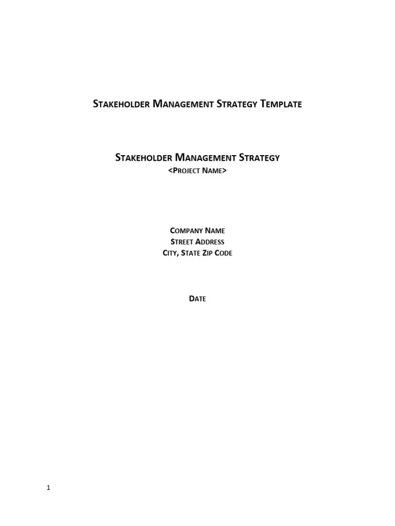 Stakeholder Management Strategy | PDF | Communication | Life Cycle ...