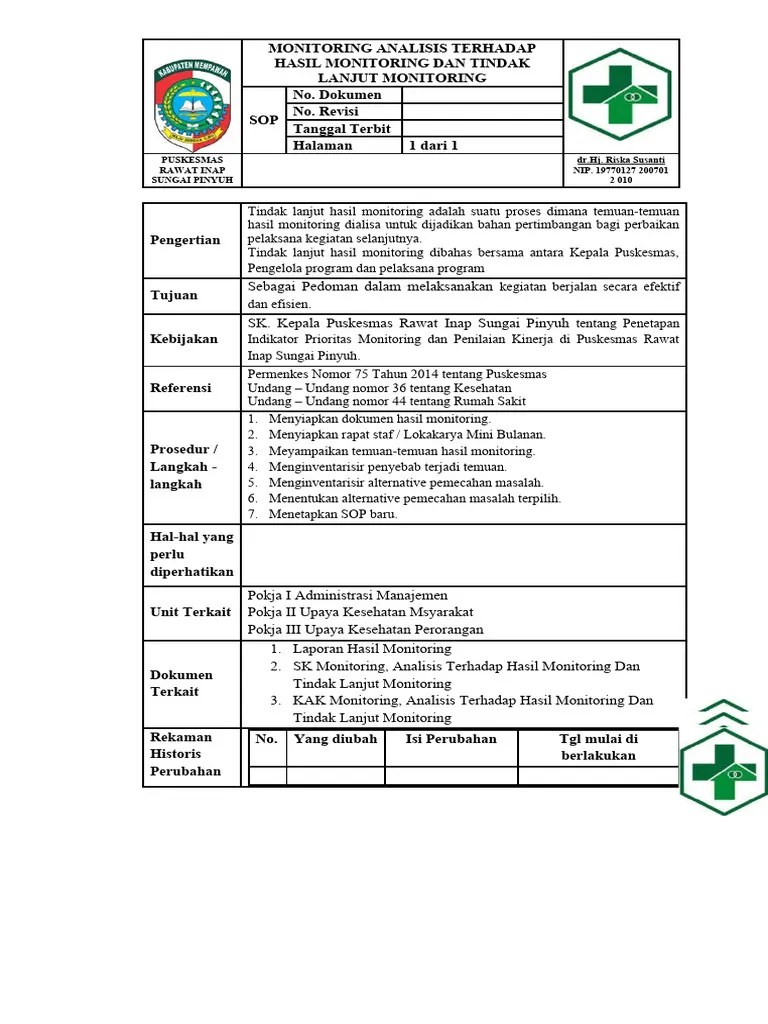 1.1.5.3 Spo Monitoring, Analisis Terhadap Hasil Monitoring Dan Tindak ...