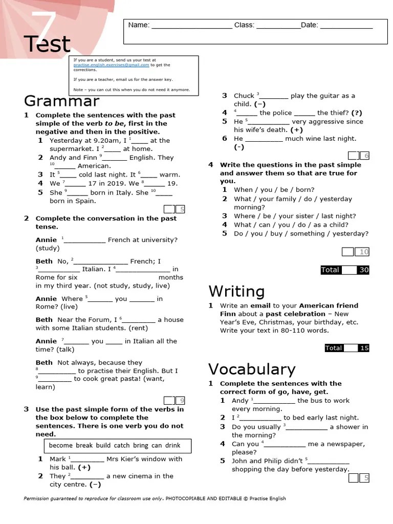 Test A2 English File Elementary Crosswords Grammar Guides Reading Comprehension Ex - 135625 ...