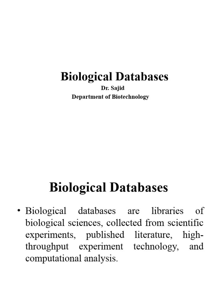Bioinformatic Databases 2 | PDF