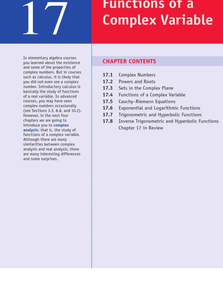 Functions Of A Complex Variable | PDF