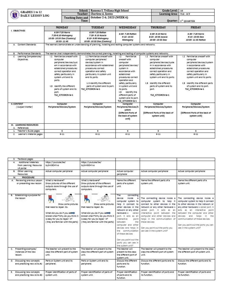 DLL Tle-Ict-Css-10 Q1 W6 | PDF