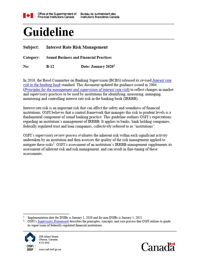 Interest Rate Risk Management | PDF | Risk | Internal Control