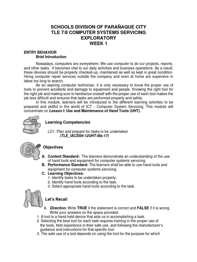 TLE_Grade7_8__Module1_Quarter1_Week1 | PDF