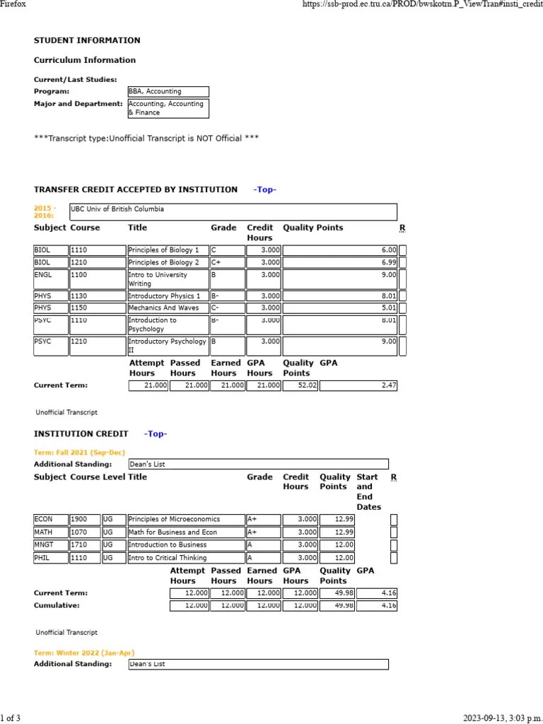Academic Transcript | PDF | Economies