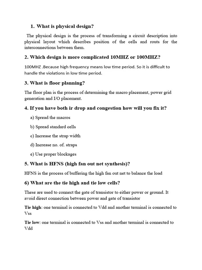 Interview Questions | PDF | Mosfet | Computing