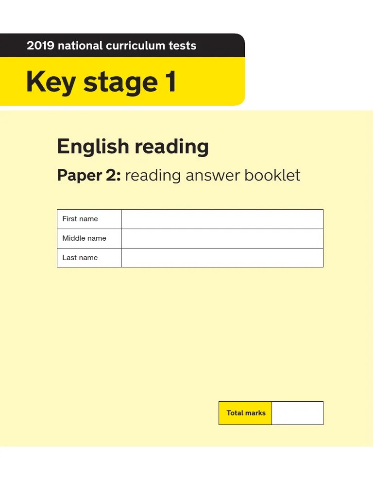 2019 Key Stage 1 Year 2 - English Reading Test Paper 2 Reading Answer Booklet | PDF | Copyright