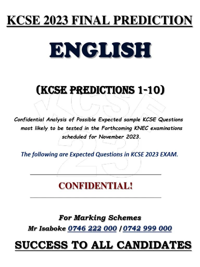 Kcse English Final Prediction 2023 | PDF | Climate Change | Wealth