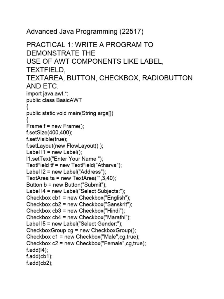 Advanced Java Programming | PDF | Java Platform | Computer Programming
