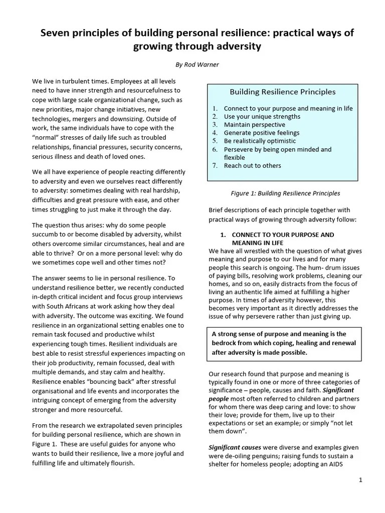 Seven Principles Of Building Resilience | PDF