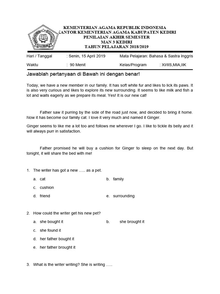 Soal Kelas XI ENGLISH | PDF