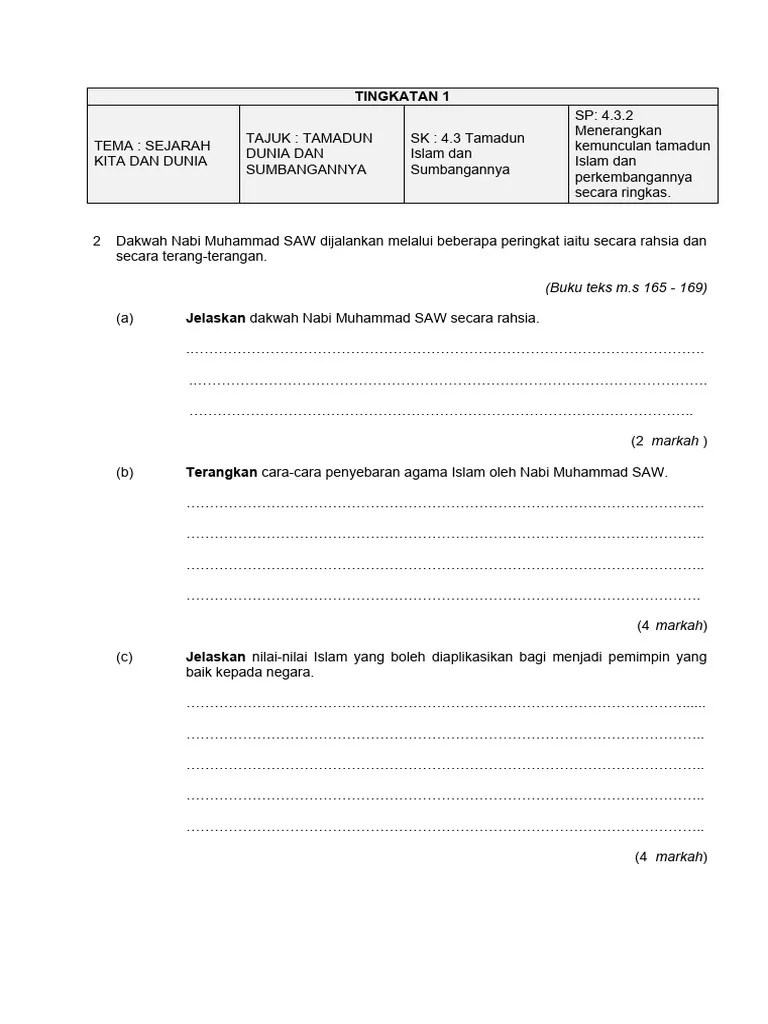 Latihan Sejarah 24 Nov | PDF
