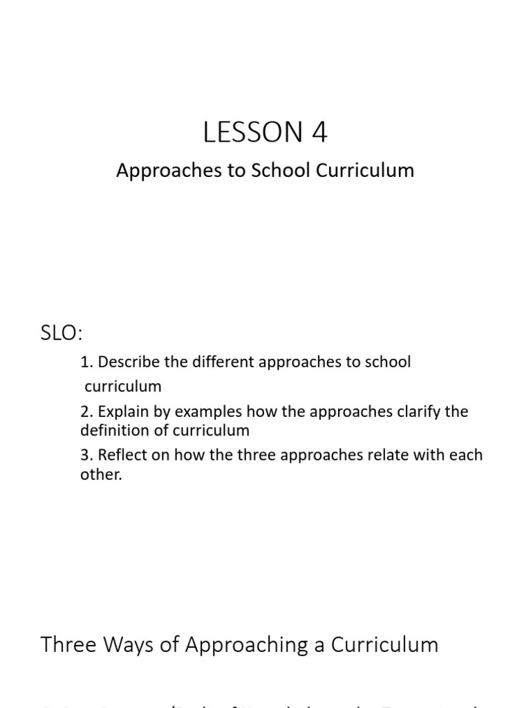 Lesson 4 | PDF | Curriculum | Learning