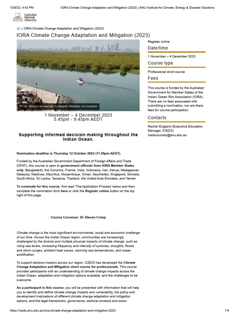 IORA Climate Change Adaptation And Mitigation (2023) - ANU Institute ...