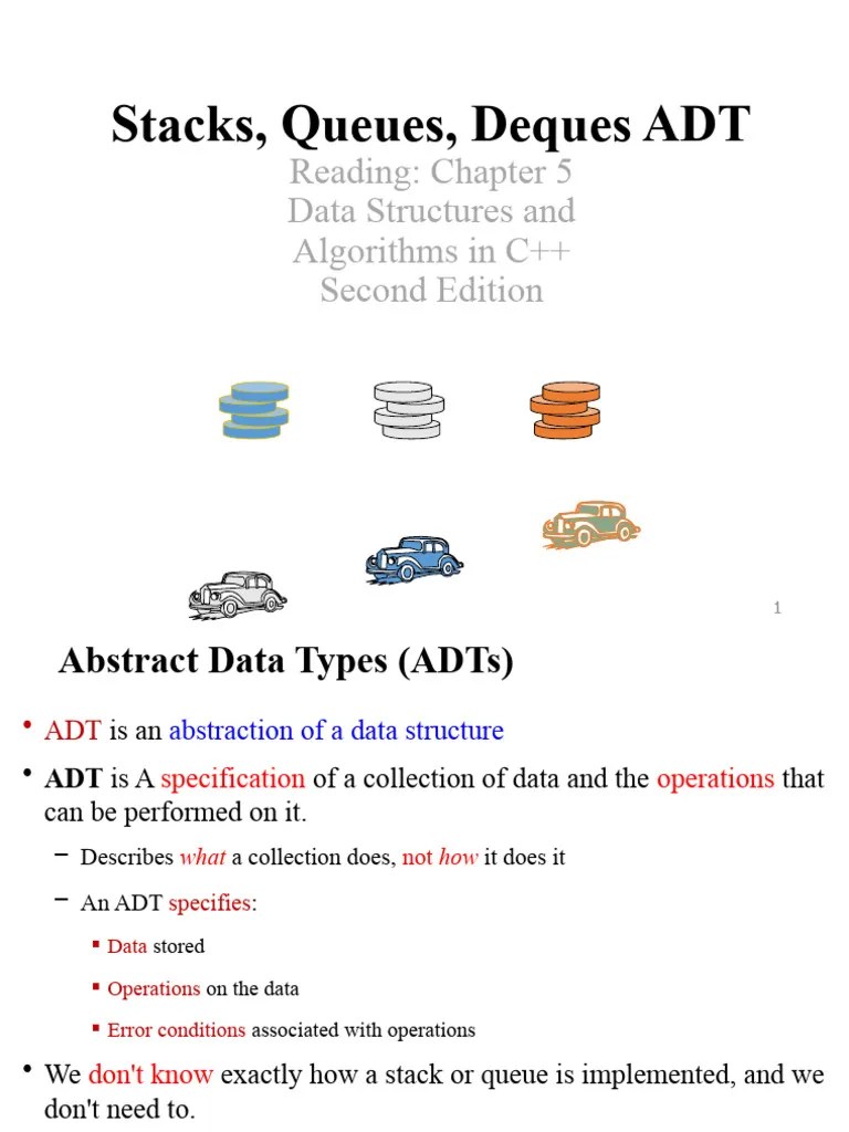 Lec14. Stacks, Queues, Deque | PDF | Queue (Abstract Data Type) | C++