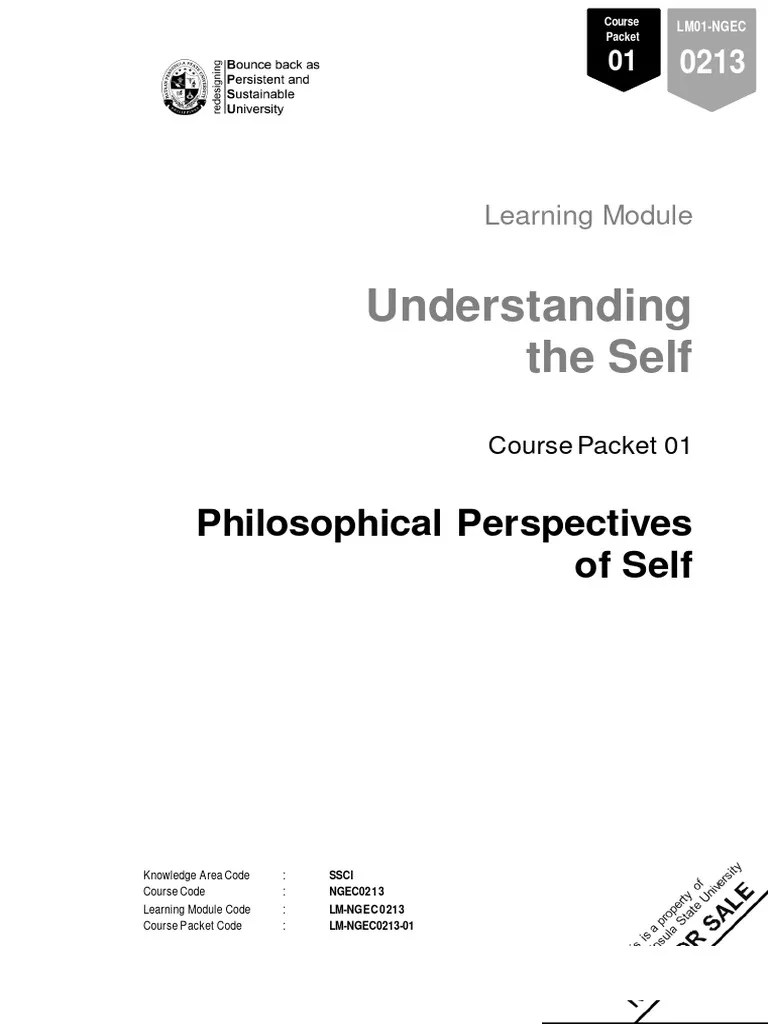 UTS Philosophical Perspective Of The Self | PDF | Id | Philosophy Of Self