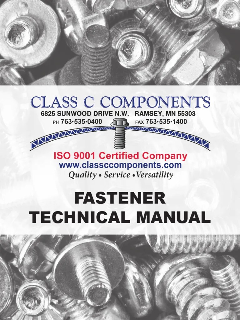 Fastener Technical Manual Pdf Screw Washer Hardware