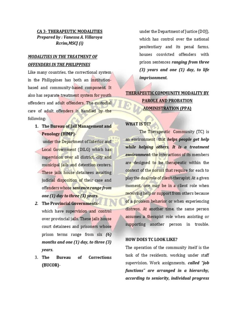 2023 Therapeutic Modalities - 060200-1 | PDF | Prison | Psychotherapy