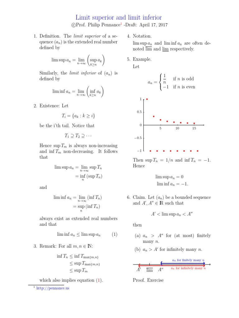 Limsup | PDF | Sequence | Limit (Mathematics)