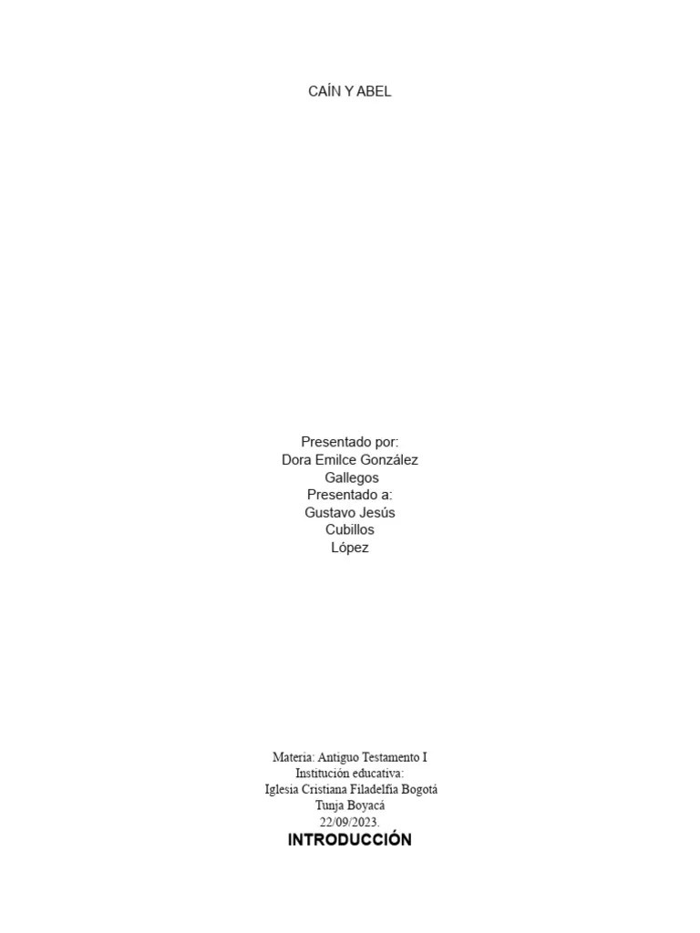 Caín Y Abel | PDF | Pecado | Creencia Religiosa Y Doctrina