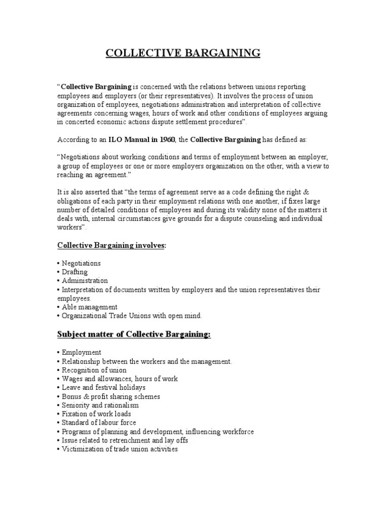 Collective Bargaining | Collective Bargaining | Employment