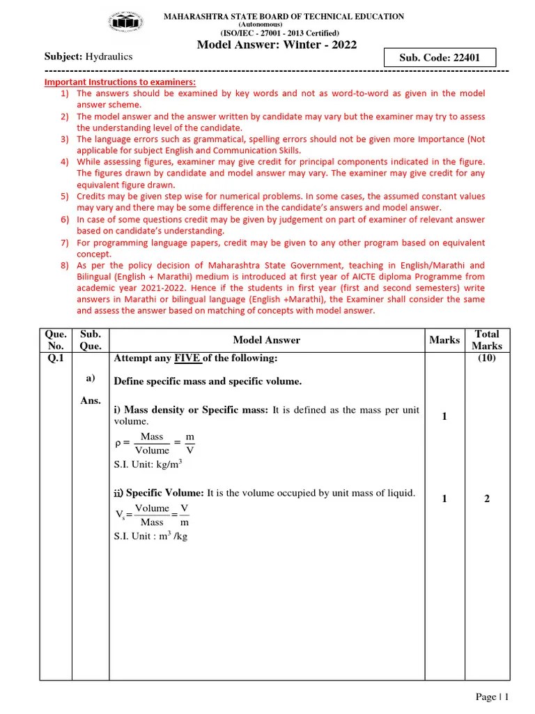 22401-2022-Winter-Model-Answer-Paper (Msbte Study Resources) | PDF