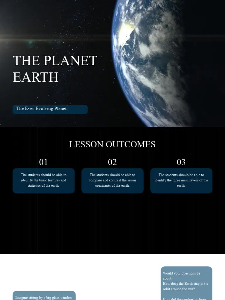 The Planet Earth Science Presentation In Dark Blue Animated Style | PDF | Earth | Equator
