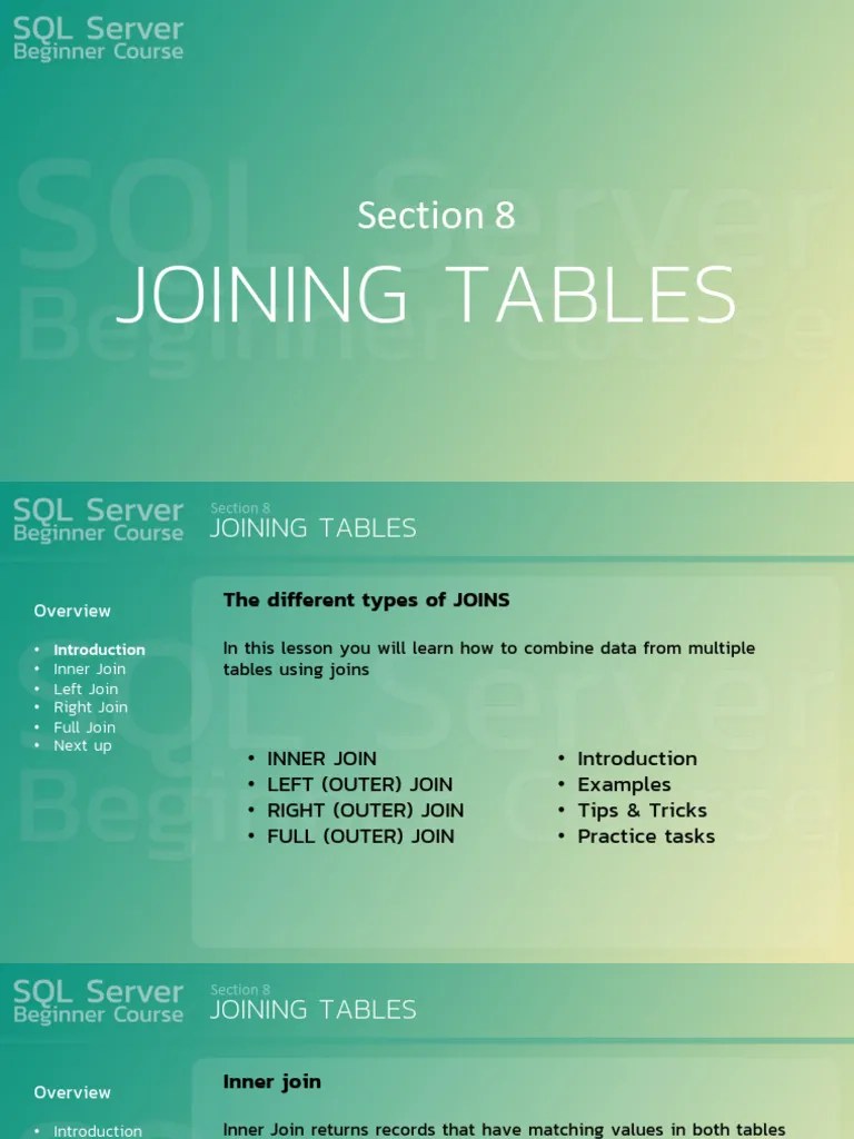 1.1 08 - Introduction To Joins | PDF | Data Management Software | Sql