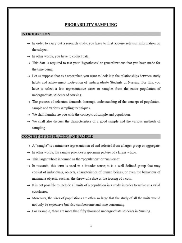 Probability Sampling | PDF | Sampling (Statistics) | Stratified Sampling