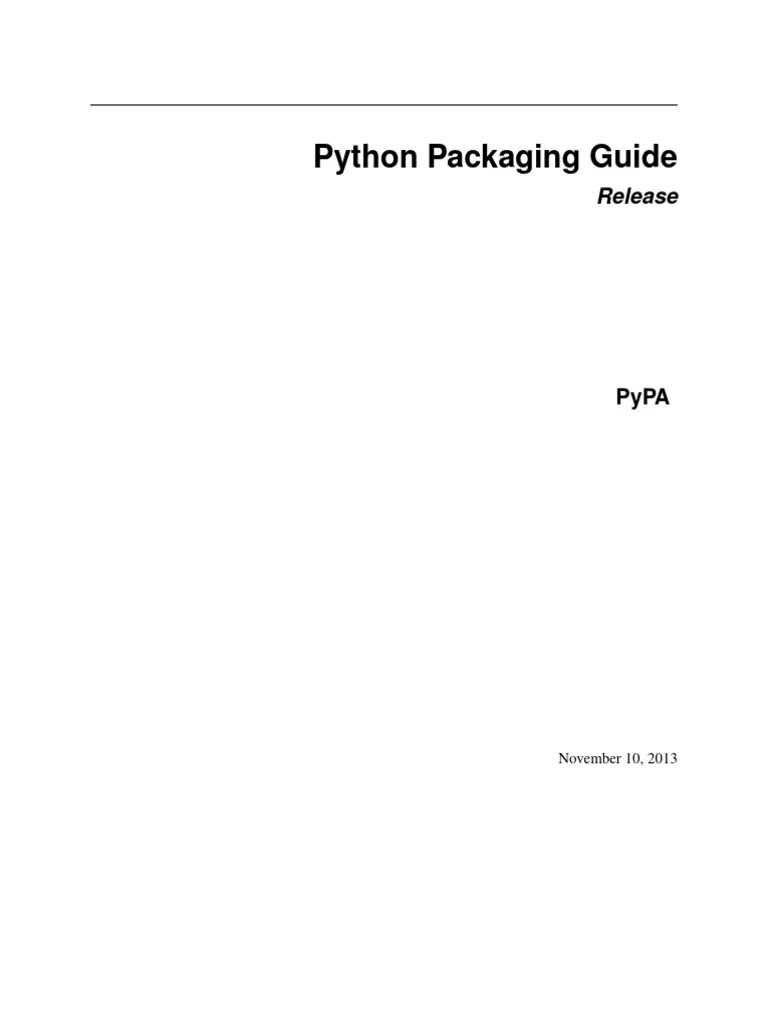 Python Packaging User Guide | PDF