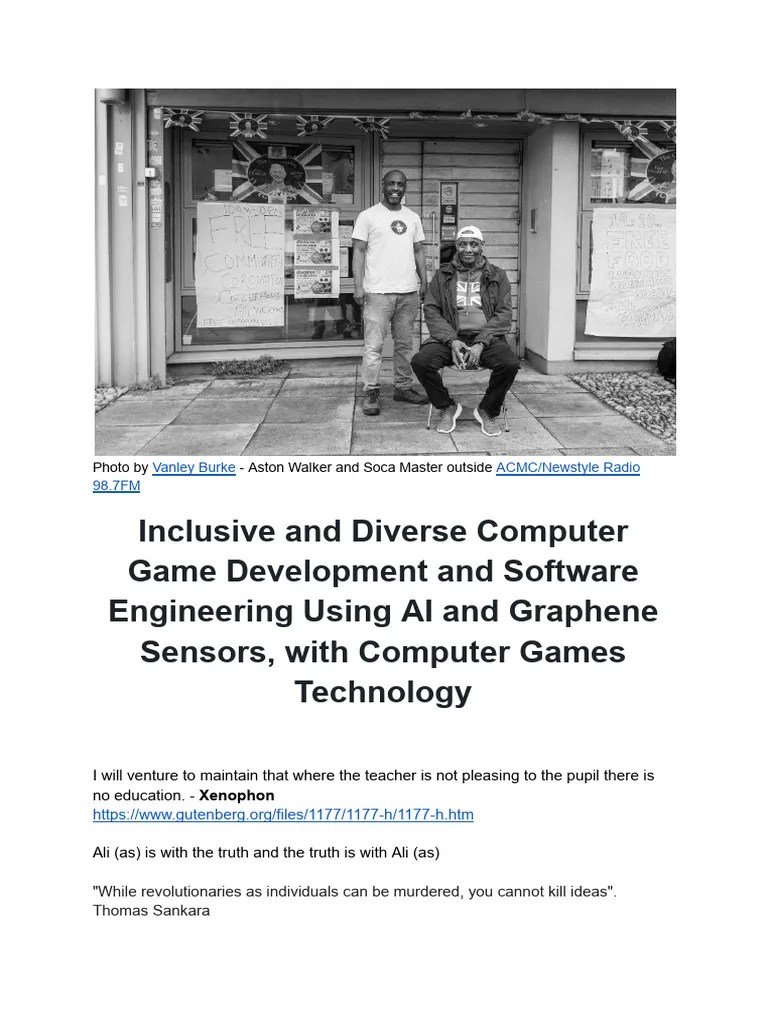 Inclusive And Diverse Computer Game Development And Software ...