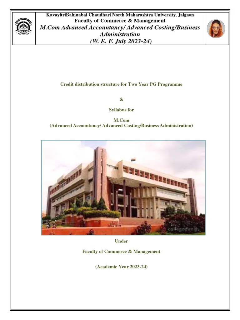 2023-24 M.Com I Syllabus (NEP-2020 Pattern) (Affiliated Colleges ...