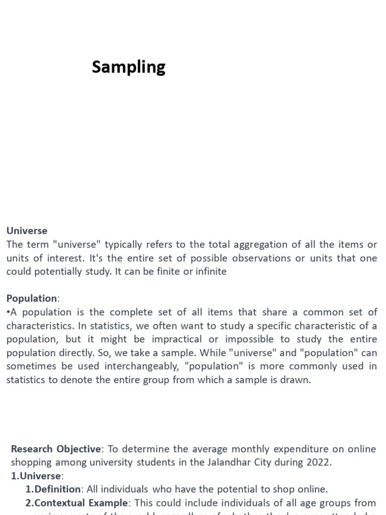 Sampling | PDF | Sampling (Statistics) | Survey Methodology