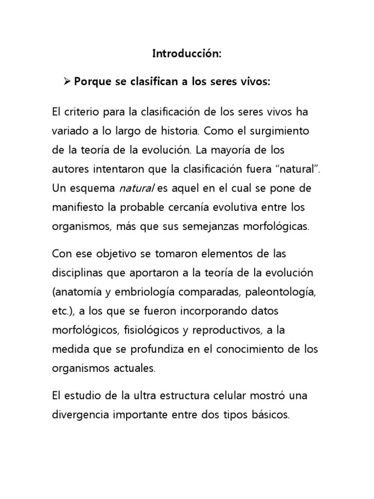 Clasificacion De Los Seres Vivos | PDF | Taxonomía (biología) | Eucariotas