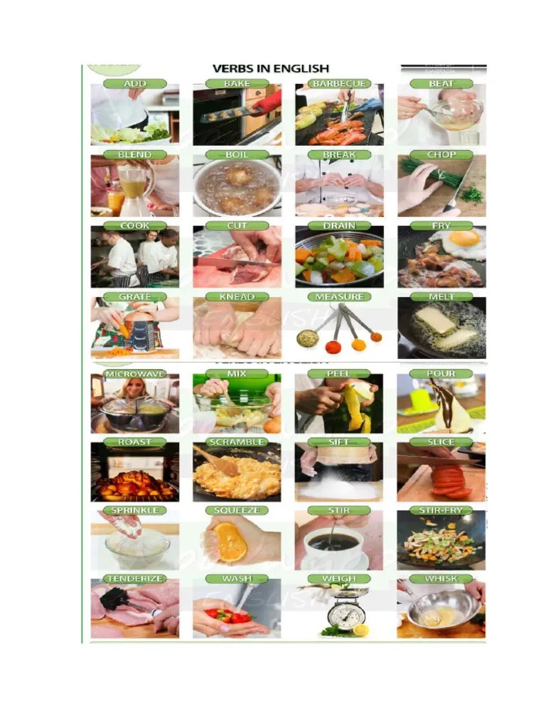 Cooking Verbs | PDF | Cooking | Stir Frying