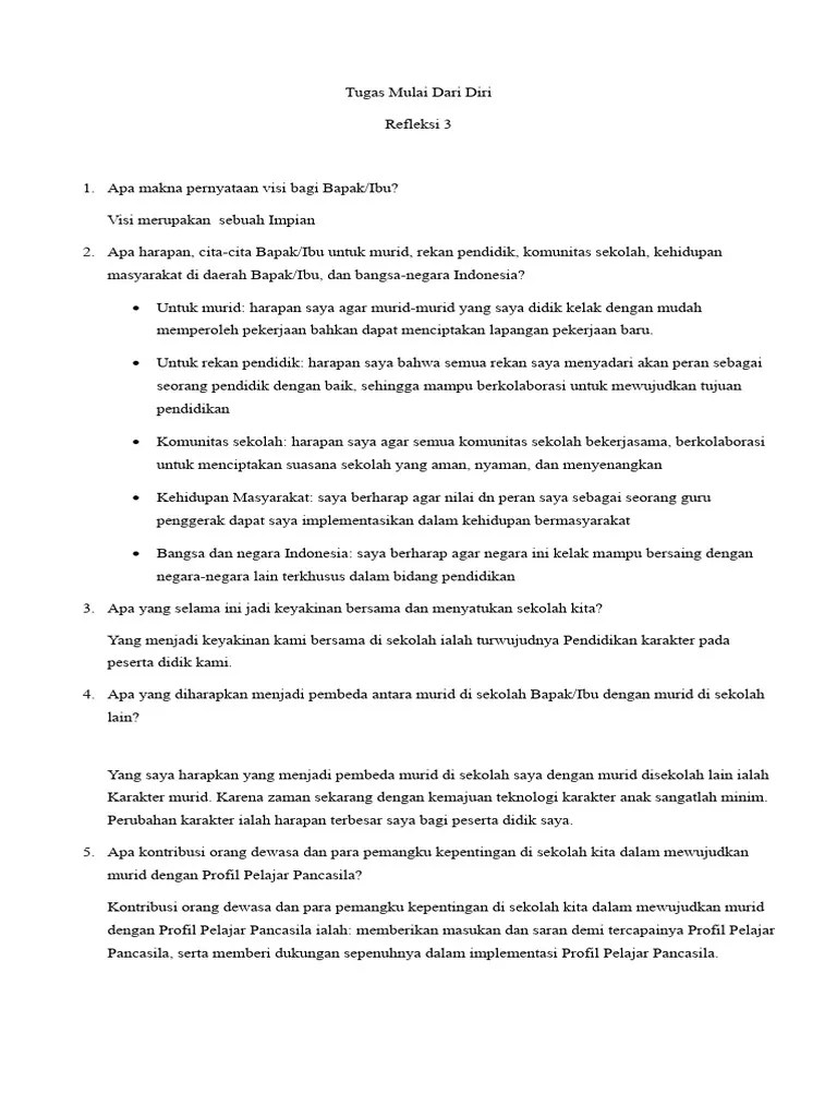 Tugas Mulai Dari Diri Modul 1.3 Refleksi 3 | PDF