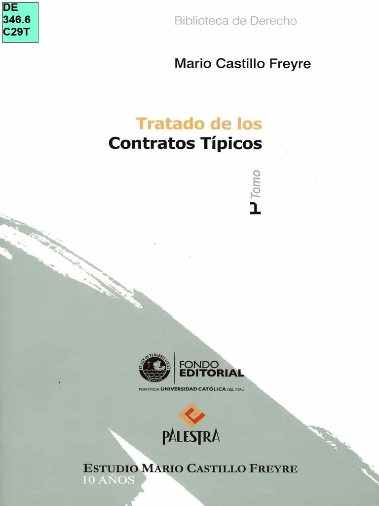 Tratado De Los Contratos Tipicos - COMODATO Mario Castillo Freyre | PDF ...